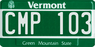 VT license plate CMP103