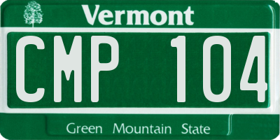 VT license plate CMP104