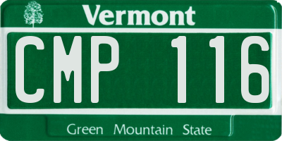 VT license plate CMP116