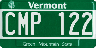 VT license plate CMP122