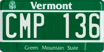 VT license plate CMP136