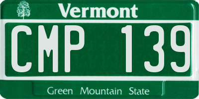 VT license plate CMP139