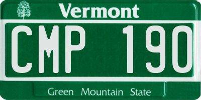 VT license plate CMP190