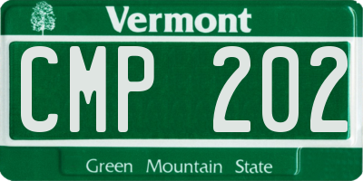 VT license plate CMP202