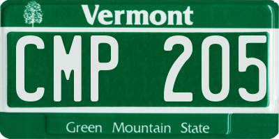 VT license plate CMP205