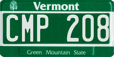 VT license plate CMP208