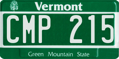 VT license plate CMP215