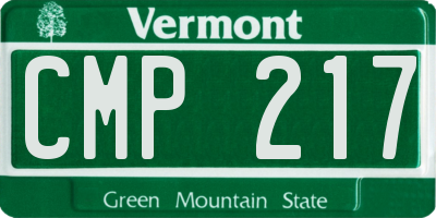 VT license plate CMP217