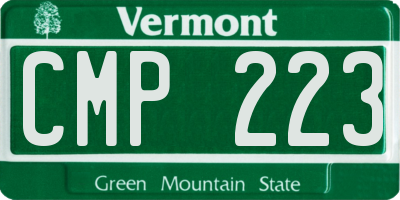 VT license plate CMP223