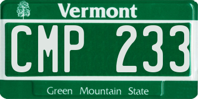 VT license plate CMP233