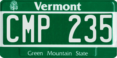 VT license plate CMP235