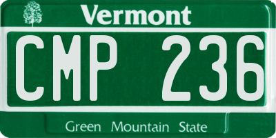 VT license plate CMP236