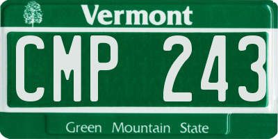VT license plate CMP243