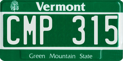 VT license plate CMP315
