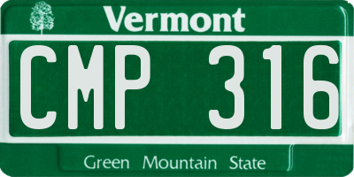 VT license plate CMP316