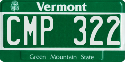 VT license plate CMP322