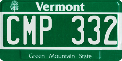VT license plate CMP332