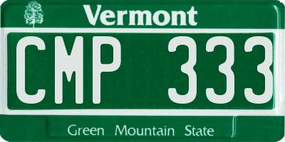 VT license plate CMP333