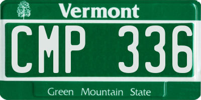 VT license plate CMP336