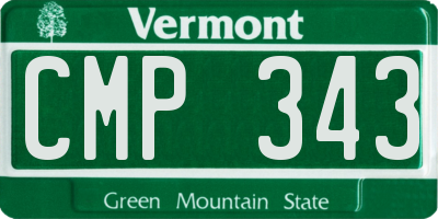 VT license plate CMP343