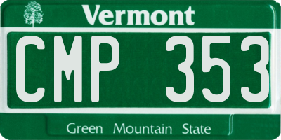 VT license plate CMP353