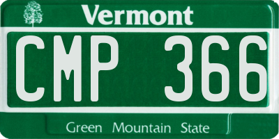 VT license plate CMP366