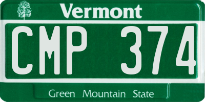 VT license plate CMP374