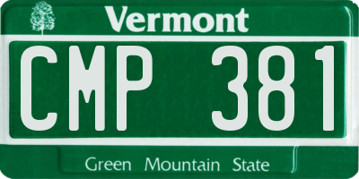 VT license plate CMP381
