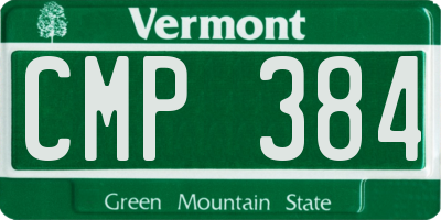 VT license plate CMP384