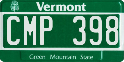 VT license plate CMP398