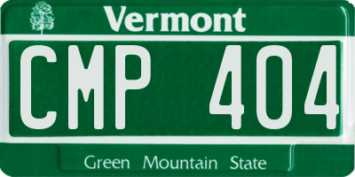 VT license plate CMP404