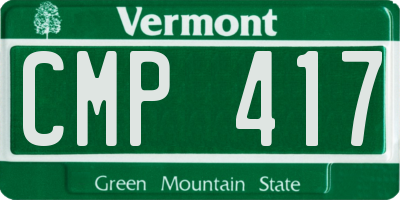 VT license plate CMP417