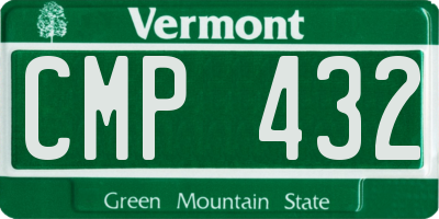 VT license plate CMP432