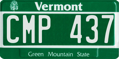 VT license plate CMP437