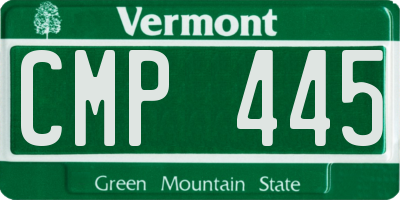 VT license plate CMP445
