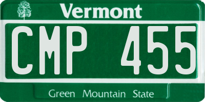 VT license plate CMP455