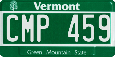 VT license plate CMP459