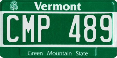 VT license plate CMP489