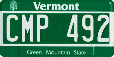 VT license plate CMP492