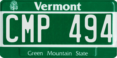 VT license plate CMP494