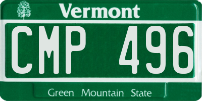 VT license plate CMP496