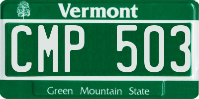 VT license plate CMP503