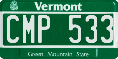 VT license plate CMP533