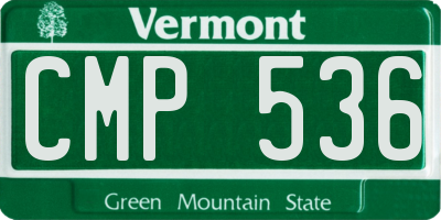 VT license plate CMP536
