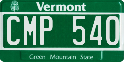 VT license plate CMP540