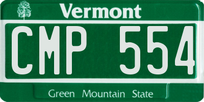 VT license plate CMP554