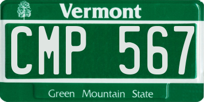 VT license plate CMP567