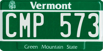 VT license plate CMP573