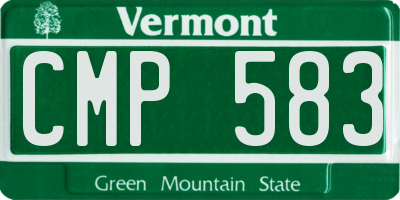 VT license plate CMP583
