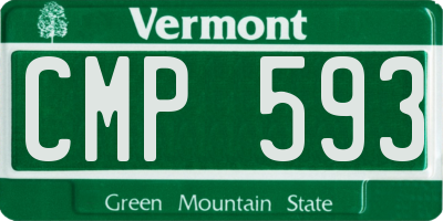 VT license plate CMP593